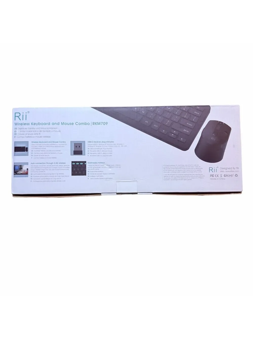 Rii RKM709 Wireless Keyboard Mouse Combo USB 2.4GHz New In Box